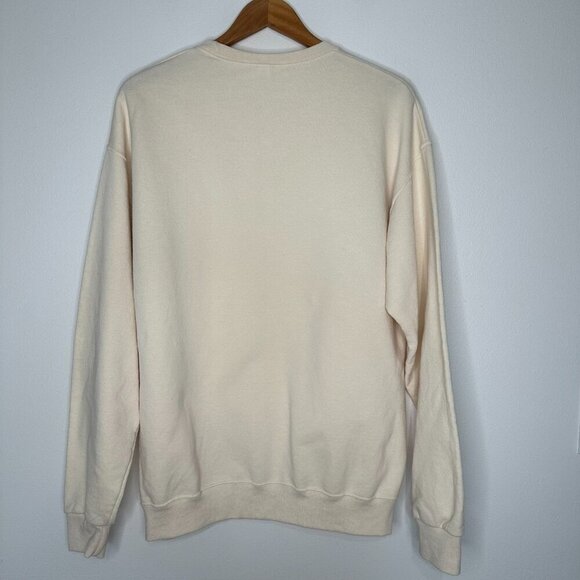 Jerzees Starbucks Santa Sweatshirt Size L Beige Crew neck Cotton Blend - Picture 2 of 9